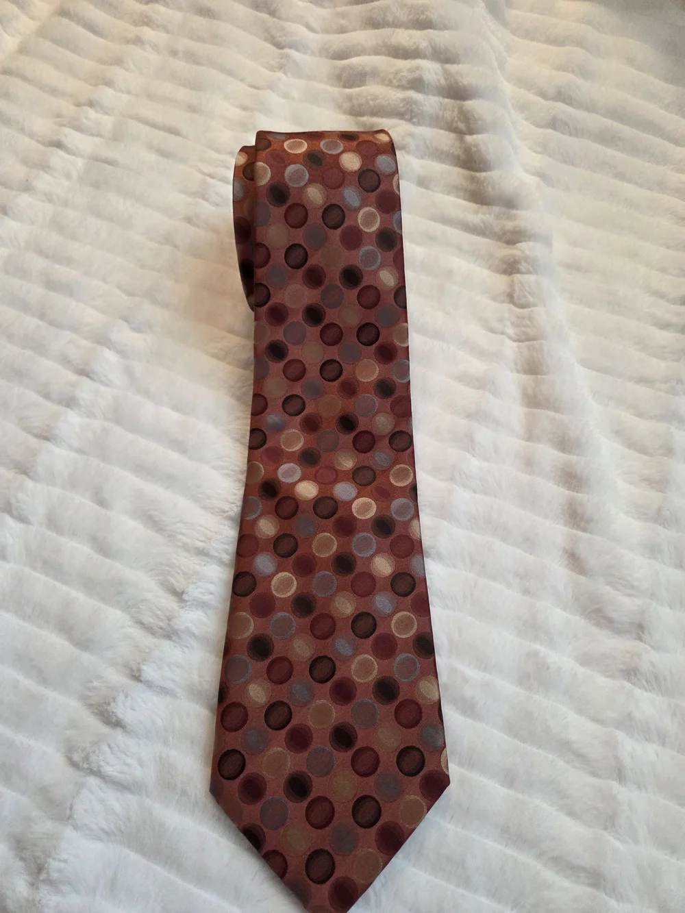 Vintage Geoffrey Beene Burgundy Polka Dot Silk Tie